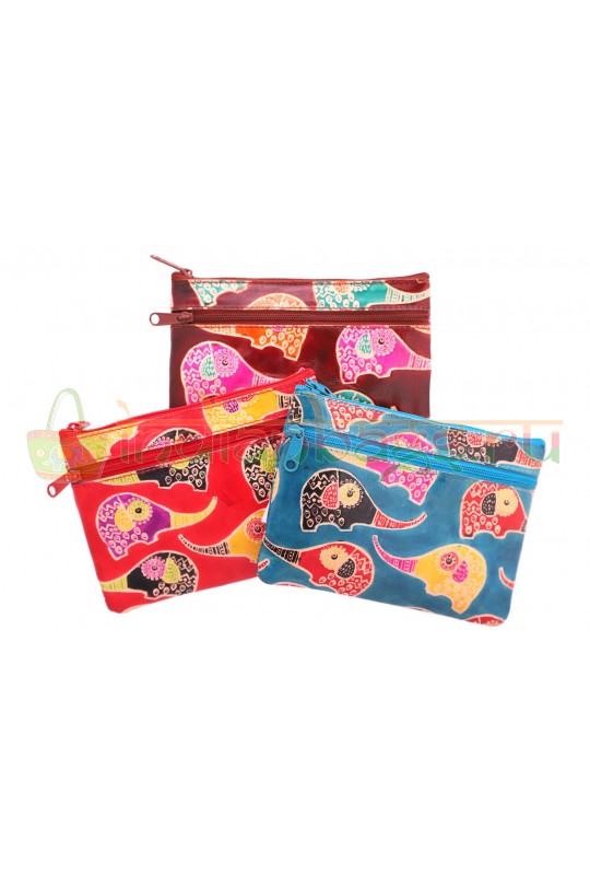 Косметичка кожаная «Слоники»