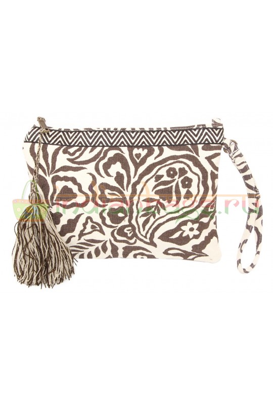 Сумка-косметичка хлопковая с декоративной отделкой