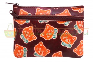 Купить коричневую индийскую косметичку «Котик с бантиком» из натуральной кожи в интернет-магазине сумок «IndianBags.ru»