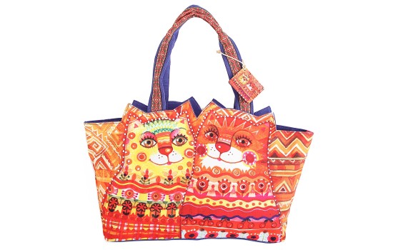 Индийская хозяйственная/пляжная сумка с декоративной отделкой #GАВ4537