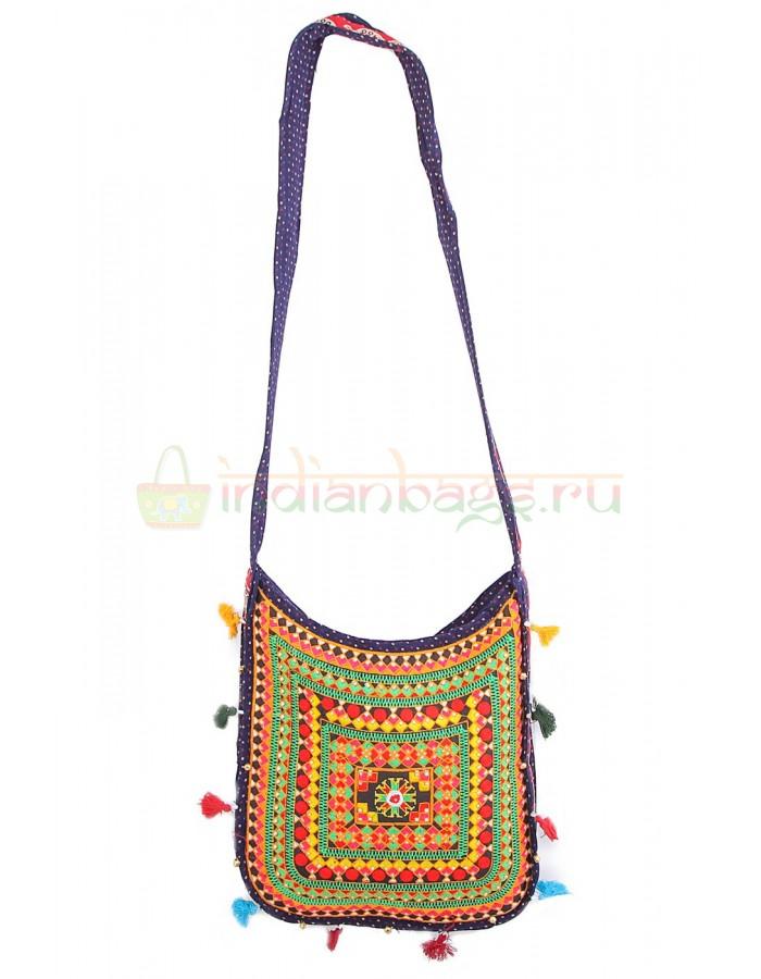 Купить индийскую наплечную текстильную сумку #627/4 унисекс в интернет-магазине индийских сумок «IndianBags.ru»
