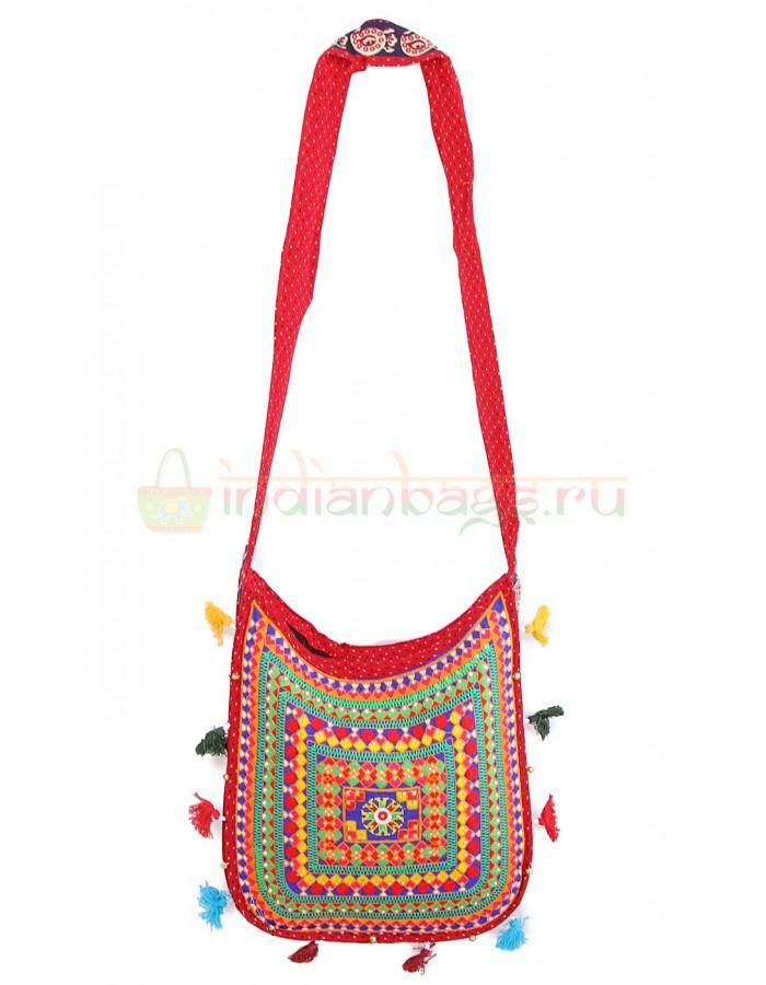 Купить индийскую наплечную текстильную сумку #627/6 унисекс в интернет-магазине индийских сумок «IndianBags.ru»