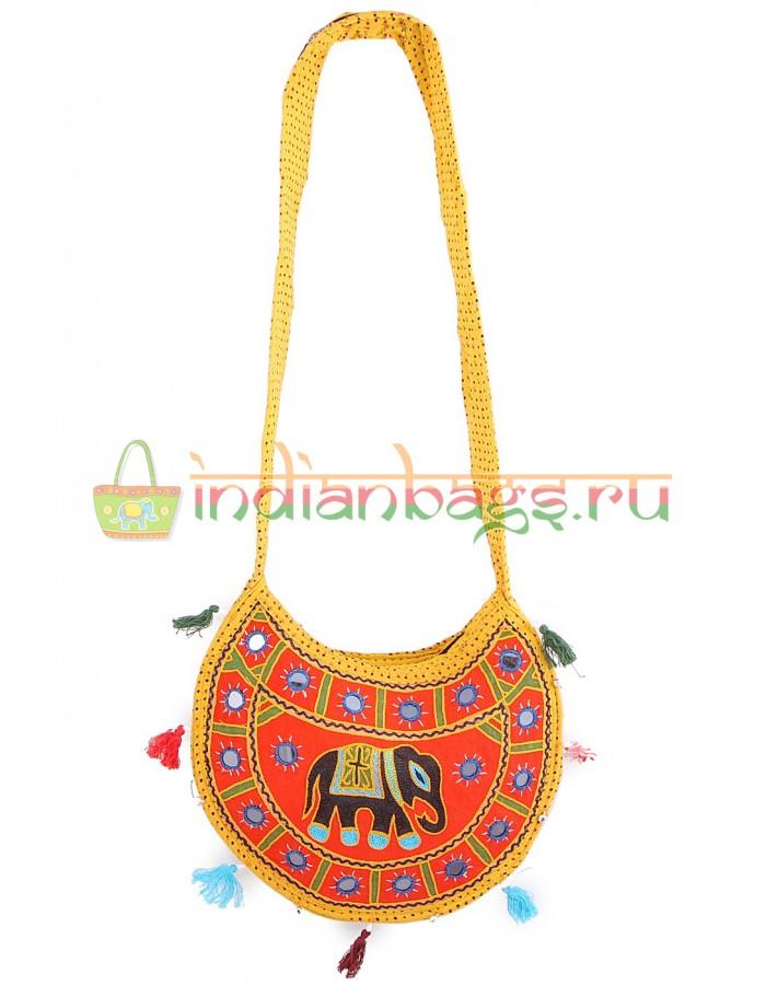 Купить  индийскую жёлтую этно сумку #619/9 в интернет-магазине индийских сумок «IndianBags.ru»