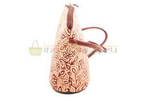 Индийская сумка из натуральной кожи с принтом ручной работы #1830/2