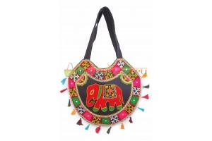 Купить женскую индийскую этно сумку черного цвета #618/1 в интернет-магазине индийских сумок «IndianBags.ru»