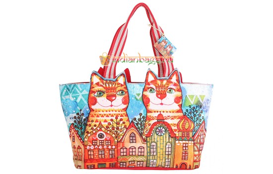 Индийская хозяйственная/пляжная сумка с декоративной отделкой #АВ4541