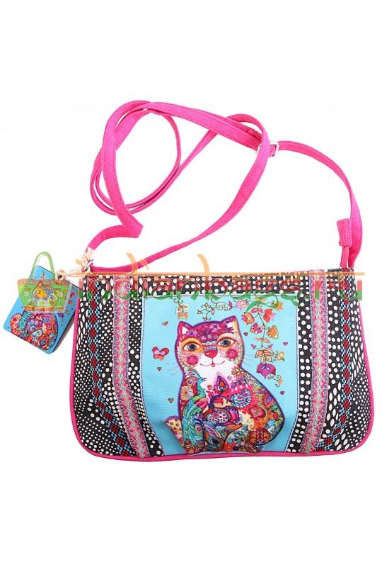 Индийская наплечная текстильная сумка #АВ4465