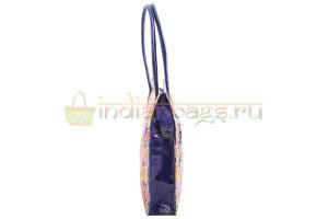 Индийская сумка из натуральной кожи с принтом ручной работы #931/1