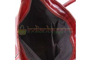 Индийская сумка из натуральной кожи с принтом ручной работы #1173/2