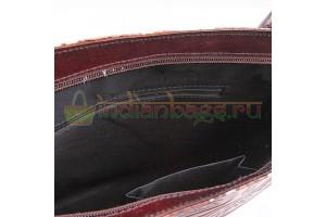 Индийская сумка из натуральной кожи с принтом ручной работы #1832/3