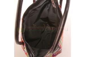 Индийская сумка из натуральной кожи с принтом ручной работы #1247/24