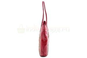 Индийская сумка из натуральной кожи с принтом ручной работы #1247/25