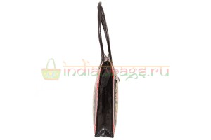 Индийская сумка из натуральной кожи с принтом ручной работы #1126/9